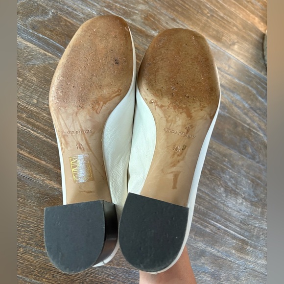 Everlane The Italian Leather Day Heel in Bone Stacked Womens Pumps Shoes - Picture 7 of 11